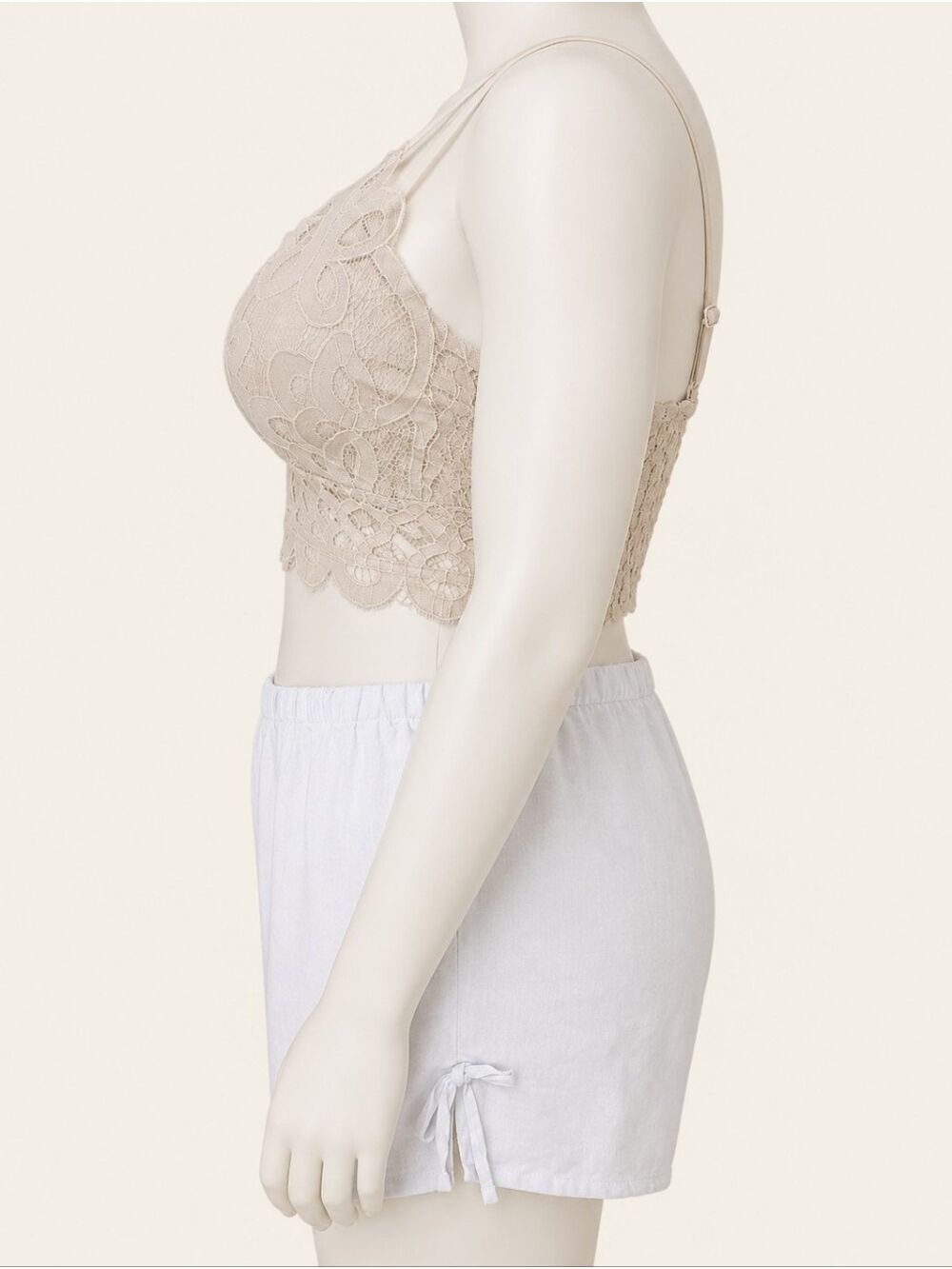 Hollister Linen Blend Side Bow Shorts NWT XXL White Coastal Resort Pockets - Picture 4 of 9